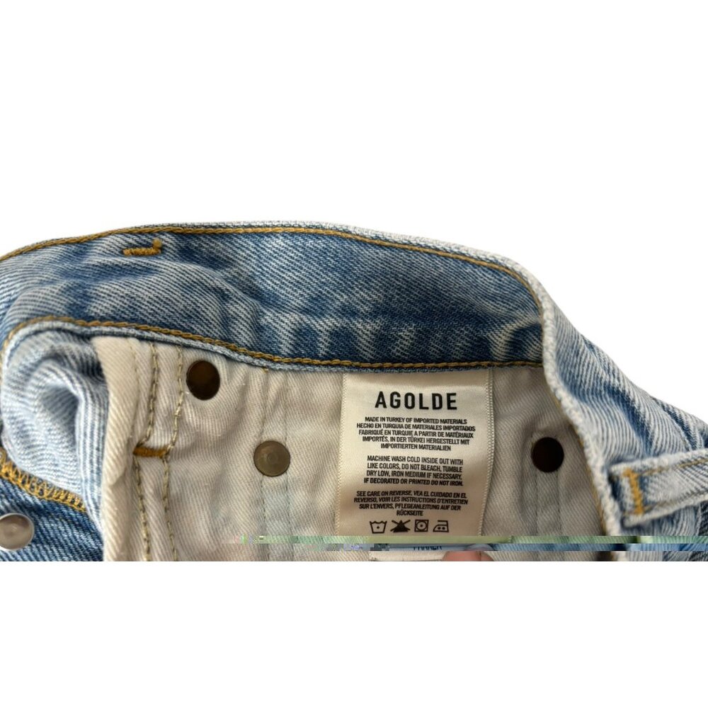 Agolde Shorts Womens 30 Parker Cutoff Distressed Denim  in Swapmeet Light Wash - Picture 5 of 9
